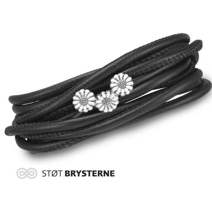 Image of 3 strings armbånds tilbud med sølv charm fra Christina collect - KNÆK CANCER STØTTE